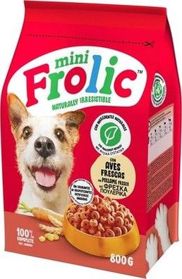Frolic Mini-Trockenfutter für Hunde, Geflügelgeschmack, 5 Beutel à 800 g, 4kg