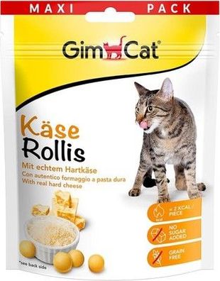 GimCat Käse Rollis - Getreidefreier und vitaminreicher Katzensnack (6 x 140 g)