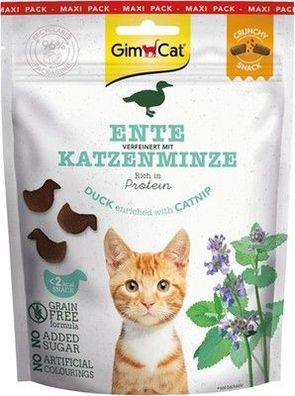 GimCat Crunchy Snacks Ente mit Katzenminze - Knusprig Leckerli (1 x 140 g)