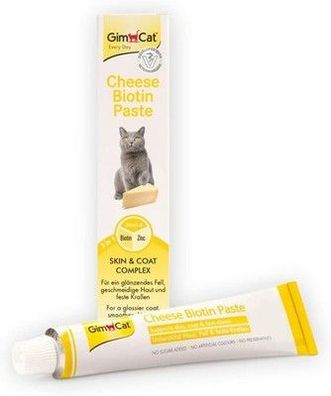 GimCat Cheese Biotin Paste - aromatischem Käse, Zink & Leinöl - 1 Tube (1x 50 g)