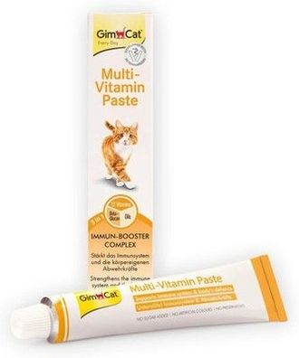 GimCat Multi-Vitamin Paste - Gesunder Katzensnack - 1 Tube (1 x 200 g) Katzen