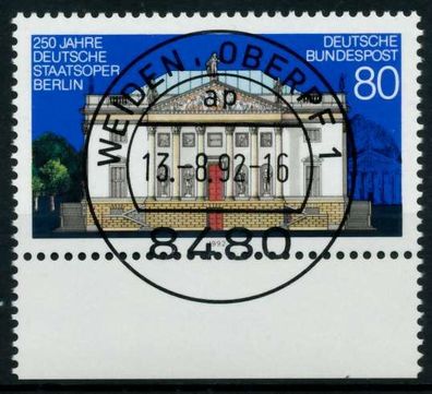 BRD 1992 Nr 1625 zentrisch gestempelt URA X8304D6