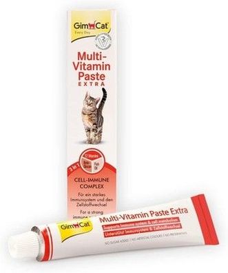 GimCat Multi-Vitamin Paste Extra - Katzensnack mit Fischöl - 1 Tube (1 x 100 g)