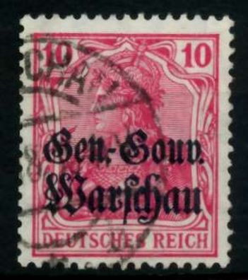 BES 1WK D-POST IN POLEN Nr 10b gestempelt gepr. X73595A