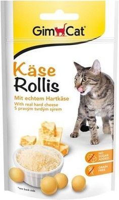 GimCat Käse Rollis - Getreidefreier und vitaminreicher Katzensnack (8 x 40 g)
