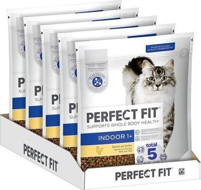 Perfect FIT™ Katze Beutel Indoor 1+ mit Huhn (5x 1,4kg) mit Taurin Vitamin E & C
