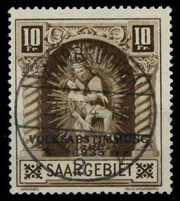 Saargebiet 1934 Nr 194II zentrisch gestempelt ATTEST X7B0E82