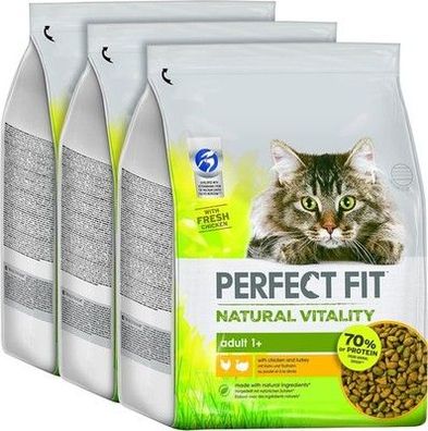 Perfect FIT™ Katze Beutel Natural Vitality Adult 1+ Huhn & Truthahn (3 x 2,4kg)
