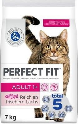 Perfect FIT Adult Trockenfutter für Katzen ab 1 Jahr - Lachs, 7 kg im Beutel