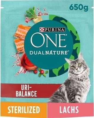 PURINA ONE Dual Nature Katzenfutter trocken für kastrierte Katzen (6 x 650g)