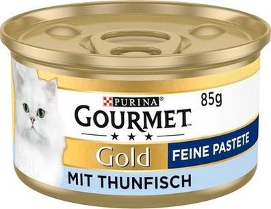 PURINA Gourmet Gold Feine Pastete Katzenfutter nass Thunfisch 12er Pack 12x 85g