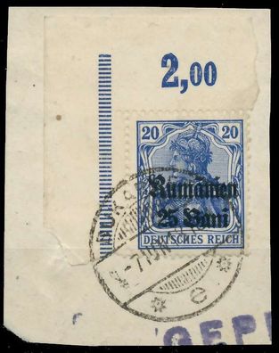 BES. 1WK D-MV Rumänien Nr 11a POR zentrisch gestempelt ORA X462D0A