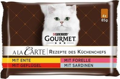 PURINA Gourmet A la Carte Katzenfutter nass, Sorten-Mix (12 x 4 Beutel à 85g)