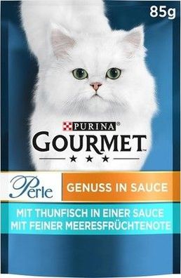 PURINA Gourmet Perle Genuss in Sauce Katzenfutter nass, mit Thunfisch (26 x 85g)
