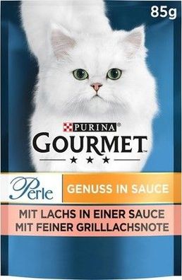 PURINA Gourmet Perle Genuss in Sauce Katzenfutter nass, mit Lachs (26 x 85g)