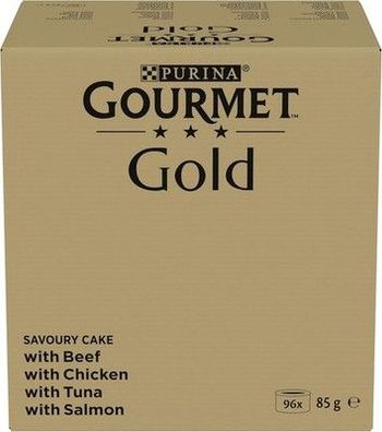PURINA Gourmet Gold Raffiniertes Ragout Katzenfutter nass, Sorten-Mix (96 x 85g)