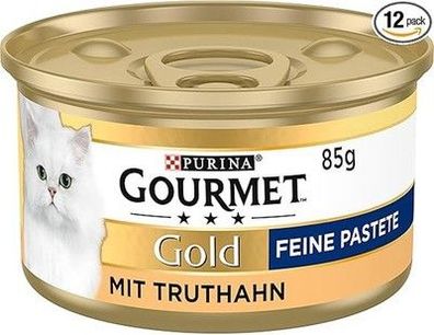PURINA Gourmet Gold Feine Pastete Katzenfutter nass, mit Truthahn (12 x 85g)