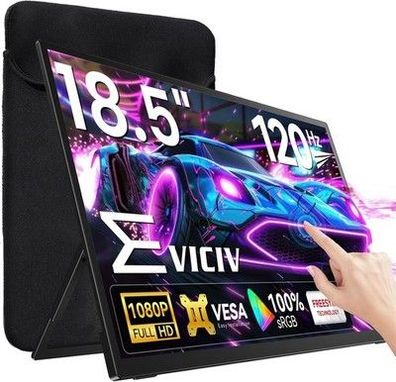 EVICIV Portable Monitor Touchscreen 18,5 Zoll 120Hz FHD 1080P 100% sRGB 1500:1