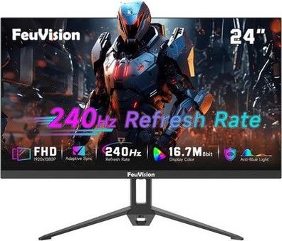24 Zoll Gaming Monitor, 240Hz, FHD 1080p, PC Monitor, 2ms, VA Panel, FreeSync
