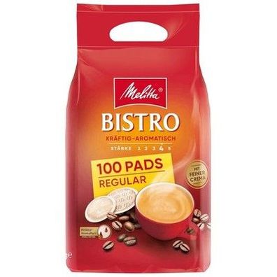 Melitta Café Bistro Röstkaffee in Kaffee-Pads, 100 Pads, Kaffeepads Pad-Maschine