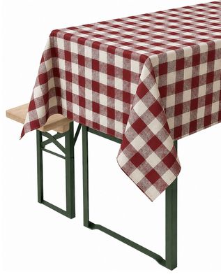 Tischwäsche 2 cm Karo Farbe rubin 100% Baumwolle