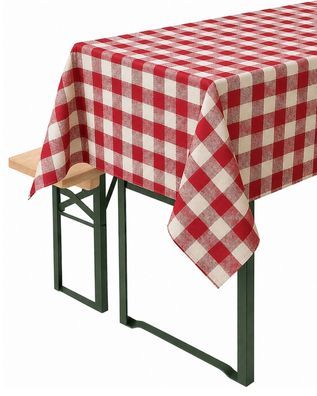 Tischdecke 2 cm Karo chili-weiß 100% Baumwolle Landhaus Tischdecken