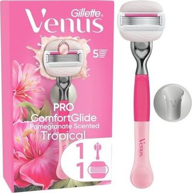 Gillette Venus Pro ComfortGlide Tropical Damen-Rasierer mit Granatapfel Duft