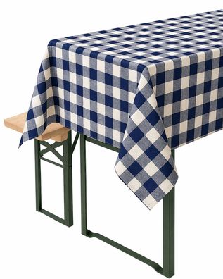Tischwäsche im 2 cm Karo blau-weiß 100% Baumwolle Landhaus Tischdecken