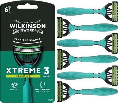 Wilkinson Sword Xtreme 3 Sensitive Einwegrasierer 6er-Pack für Männer, Rasierer