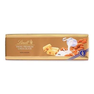 Lindt Schokolade Weiße Mandel Tafel 300g Weiße Schokolade mit gerösteten Mandeln