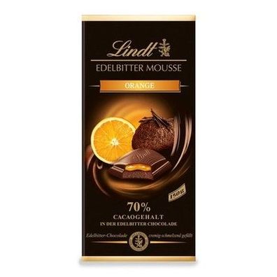 Lindt Schokolade Edelbitter Mousse Orange | 150 g Tafel | Mit 70 % Kakaogehalt