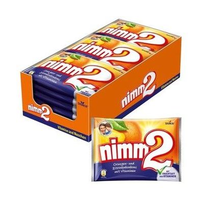 Nimm2 Bonbons – 20 x 240 g – Gefüllte Fruchtbonbons Zitronen- & Orange Geschmack