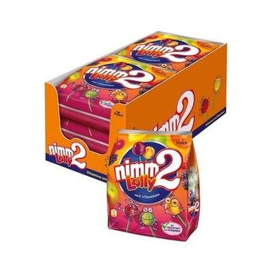 Nimm2 Lolly – 6 x 120 g – Lollys in 4 fruchtigen Sorten – Fruchtsaft & Vitaminen
