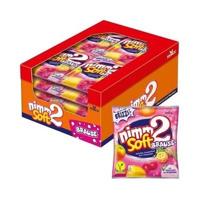 Nimm2 soft Brause Bonbons – 20 x 195 g – Kaubonbons, 4 Sorten mit Brausefüllung