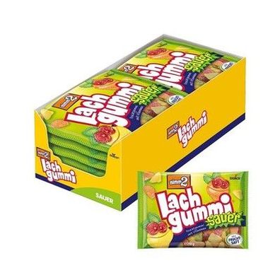 Nimm2 Lachgummi Sauer – 15 x 250 g – Saures Fruchtgummi mit Fruchtsaft, 6 Sorten