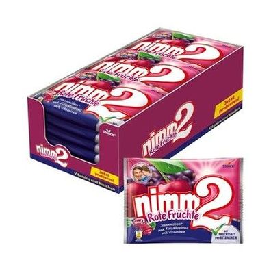 Nimm2 Rote Früchte Bonbons 20x240 g Gefüllt mit Johannisbeere- & Kirschgeschmack
