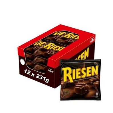 RIESEN – 12 x 231g – Bonbons mit Schokokaramell in kräftiger, dunkler Schokolade