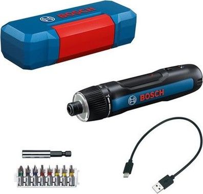 Bosch Akkuschrauber Bosch GO 3 (8-tlg Bit-Set, USB-C-Kabel, Mini-Koffer)