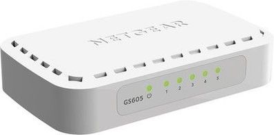 Netgear GS605 Switch 5-Port Gigabit Ethernet LAN Switch (Plug-and-Play, weiß)