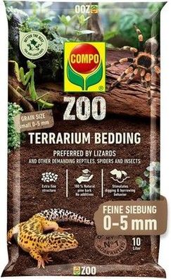 COMPO Zoo Terrarien-Substrat - Reptilien, Amphibien, Wirbellose - 0-5 mm - 10 L