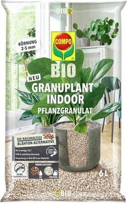 COMPO Bio Granuplant Indoor Pflanzengranulat, 100% Bimsstein, 2-5 mm, 6 L