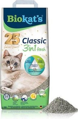 Biokat's Classic fresh 3-in-1 Frühlings-Duft - Katzenstreu, 3 Größen, 1 Sack 10L