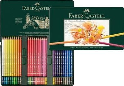 Faber-Castell 110060 - 60x Farbstifte Polychromos, 60er Metalletui, Buntstifte