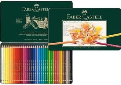 Faber-Castell 110036 - Künstlerfarbstift Polychromos, 36er Metalletui, Buntstift