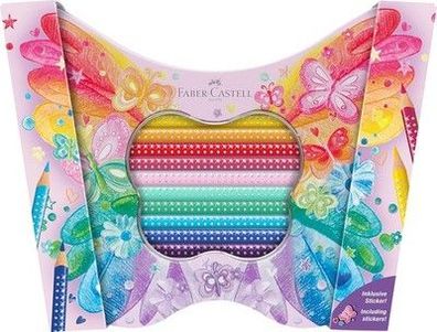 FABER-CASTELL 201971 - Set Schmetterling, Buntstifte Set Sparkle, 20-teilig