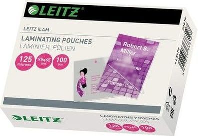 Leitz Heiß-Laminierfolien 125 mic 65 x 95 mm, zum Laminieren 100er Pack (33812)