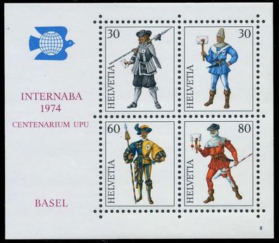 Schweiz BLOCK Kleinbogen 1970-1979 Block 22-08 X66EFCA