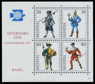 Schweiz BLOCK Kleinbogen 1970-1979 Block 22-12 X66EFF2