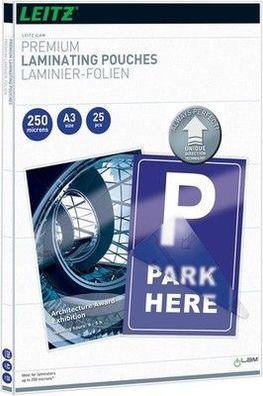Leitz Heißlaminierfolien A3 250 mic Laminierfolien in Premium-Qualität 25er Pack
