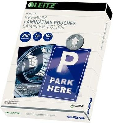 Leitz Heißlaminierfolien A4 250 mic Laminierfolien in Premium-Qualität 100er Set